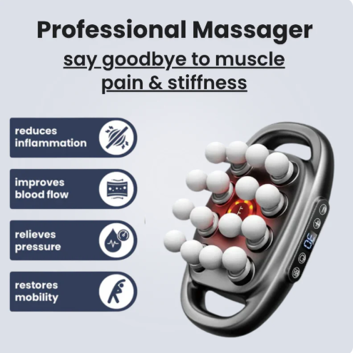 16-Head Deep Tissue Massage Gun - Relieve Pain & Boost Recovery Fast