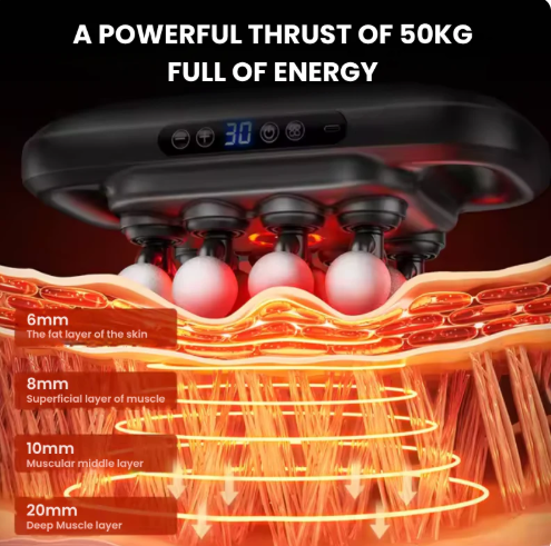 16-Head Deep Tissue Massage Gun - Relieve Pain & Boost Recovery Fast