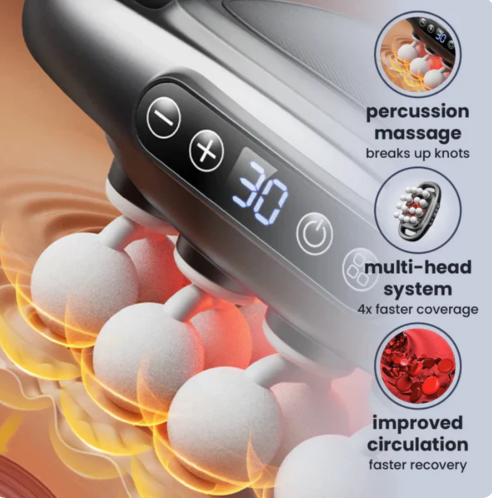 16-Head Deep Tissue Massage Gun - Relieve Pain & Boost Recovery Fast